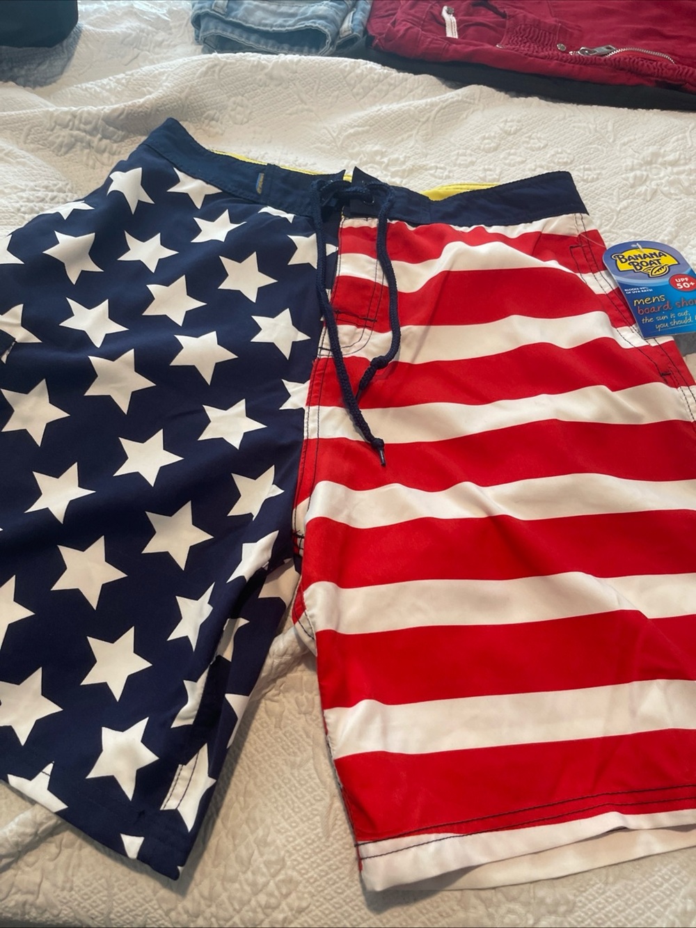 Banana Boat Men’s M Patriotic Stars & Stripes Board Shorts W 31 Ins 8 Rise 13 - Picture 7 of 9